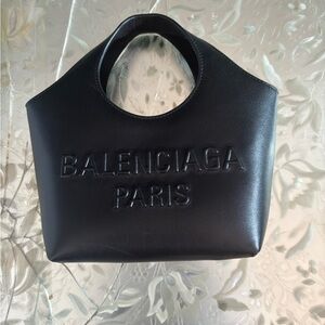 Balenciaga Black Embossed Paris Tote